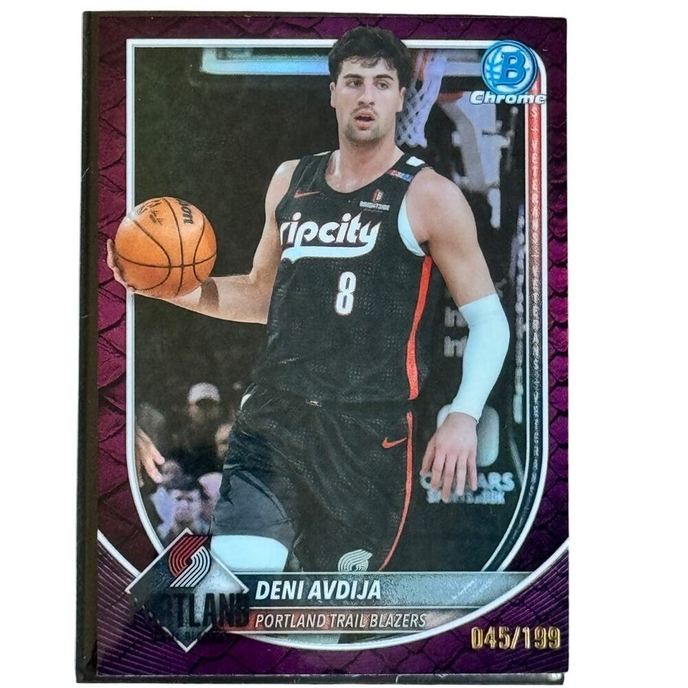 2025-2026 Deni Avdija Purple Refractor #045/199 Serial Numbered Trail Blazers